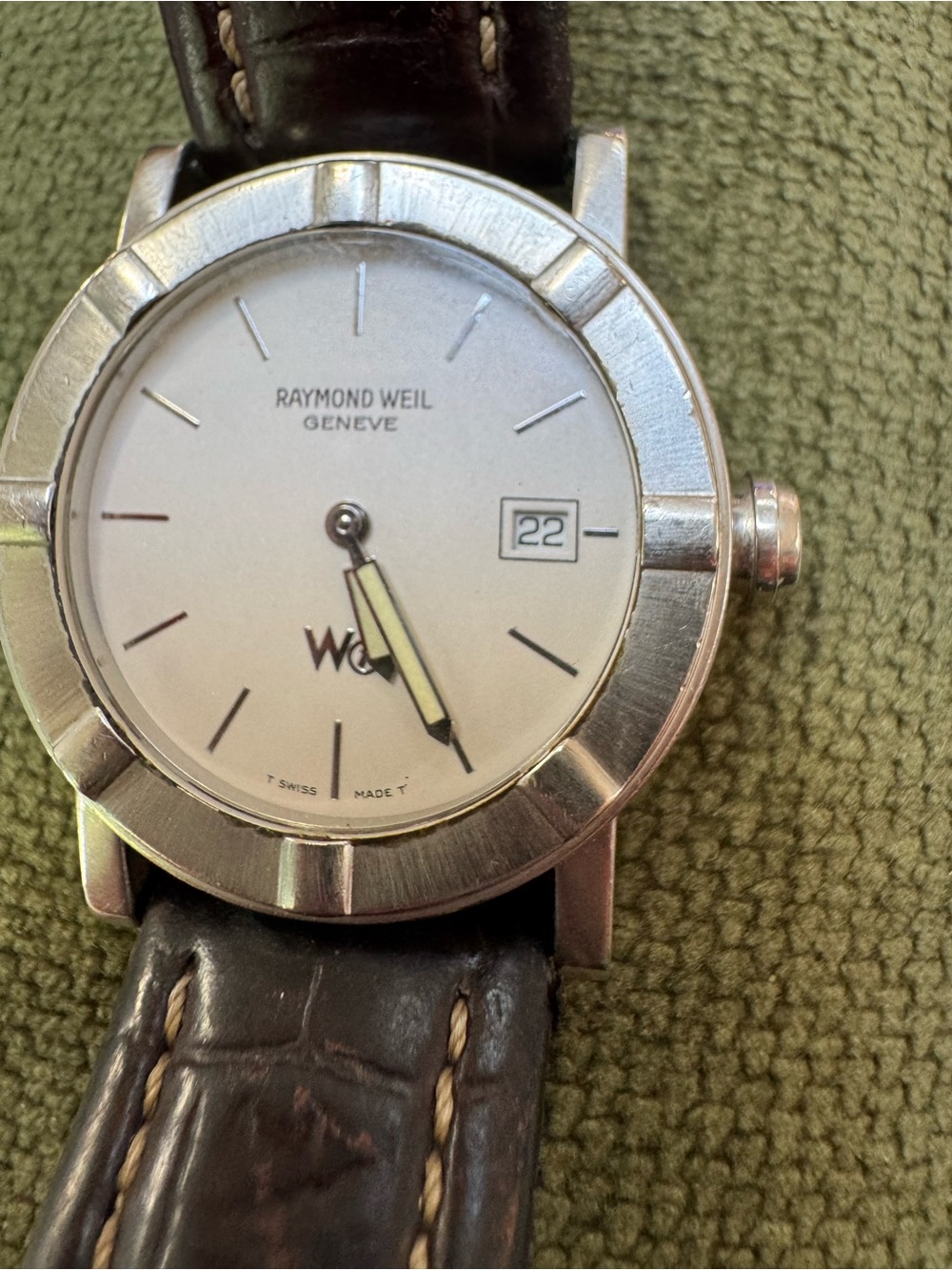 Raymond Weil Silver Dial Watch with Dark Brown Leather Strap - Picture 5 of 9